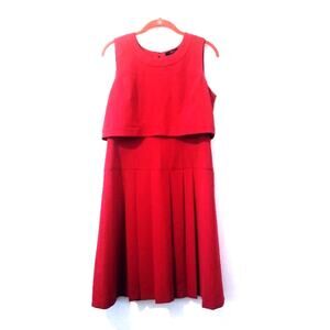❤ TOMMY HILFIGER Red Pleated Dress - 6